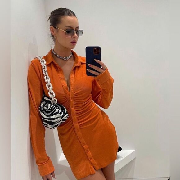 NWOT With Jean Andy Shirt Mini Dress - Picture 2 of 7